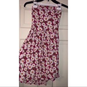 Strapless Pink Floral Sundress